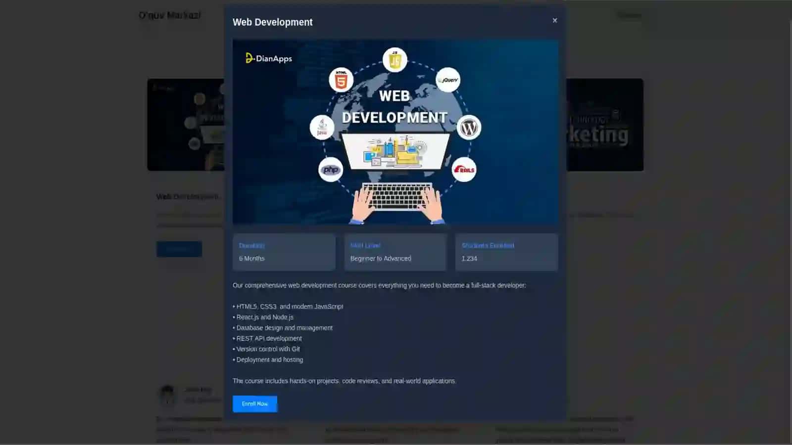 O‘quv markazi faoliyatini yorituvchi veb ilova ishlab chiqish (Front end) 3