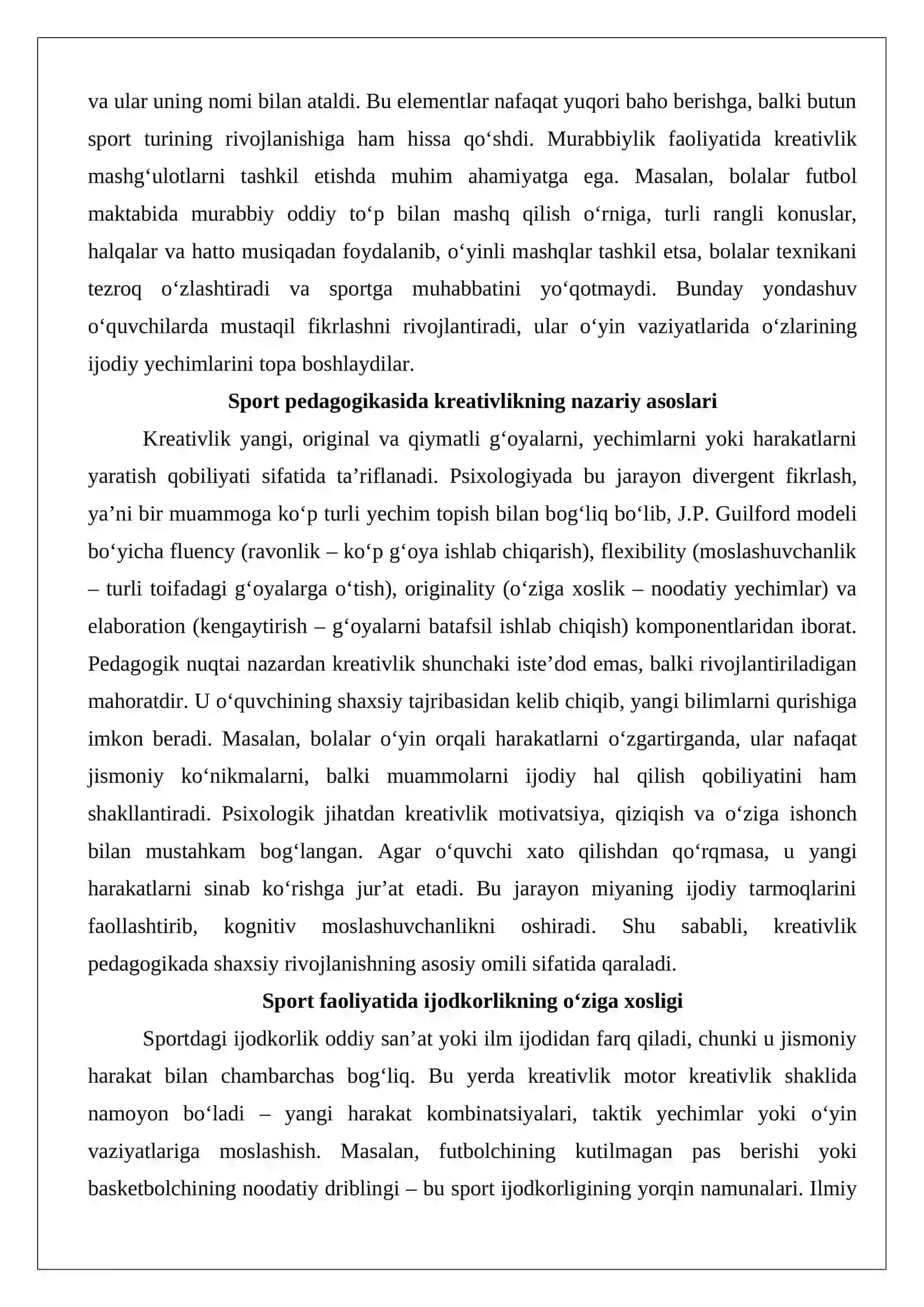 Sport sohasidagi kreativlik (ijodkorlik) 3