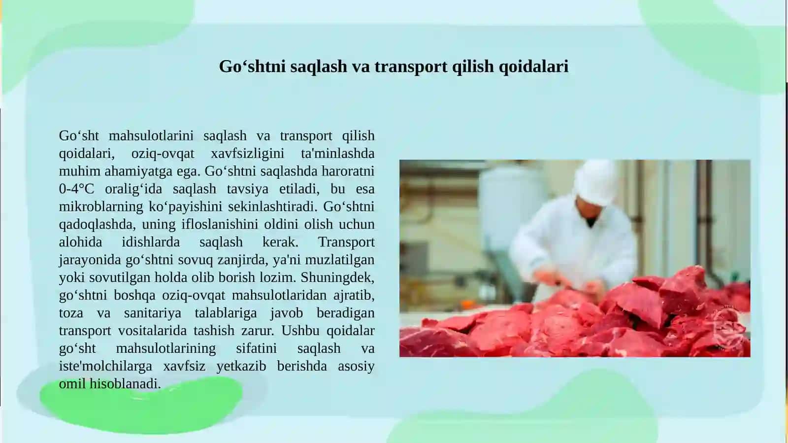 Goʻsht mahsulotlari xavfsizligi 3