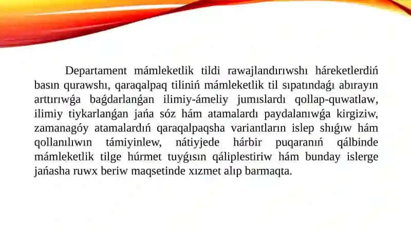 Qaraqalpaq tiliniń mámleketlik til sıpatı 3