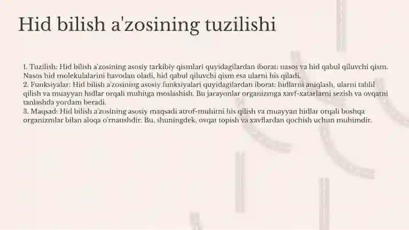 Hid bilish a'zosi 3