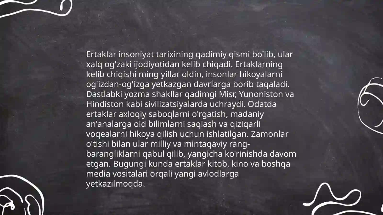Ertaklarning janriy tabiati. Ertaklar tasnifi va turlari. Adabiy ertaklar 3