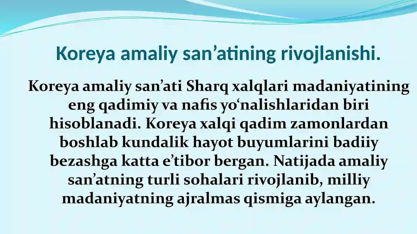 KOREYA AMALIY SAN’ATI 3