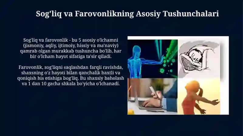 Salomatlik va farovonlik 3