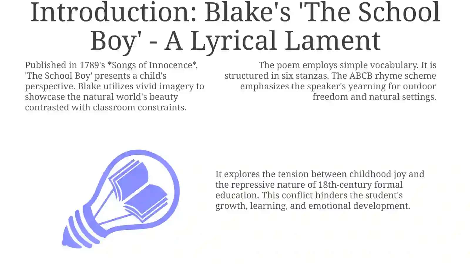 Blake's School Boy: Nature's Yearning 3