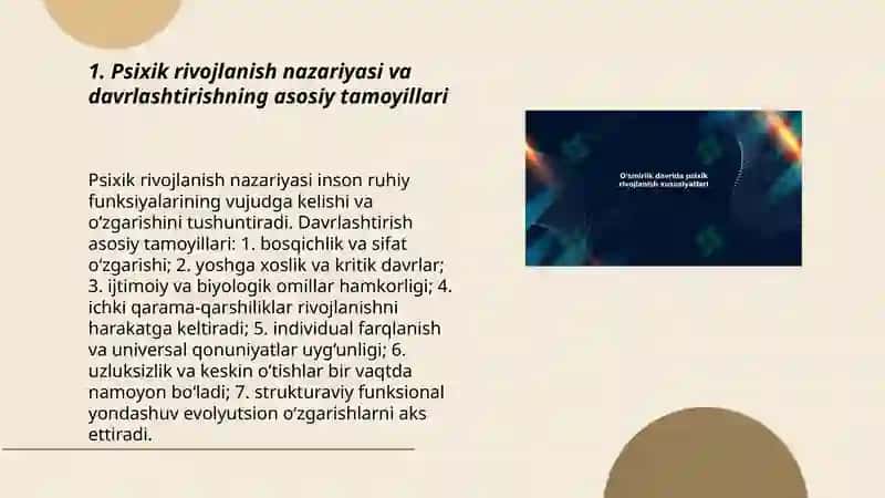Psixik rivojlanish va uni davrlashtirish muammosi 3