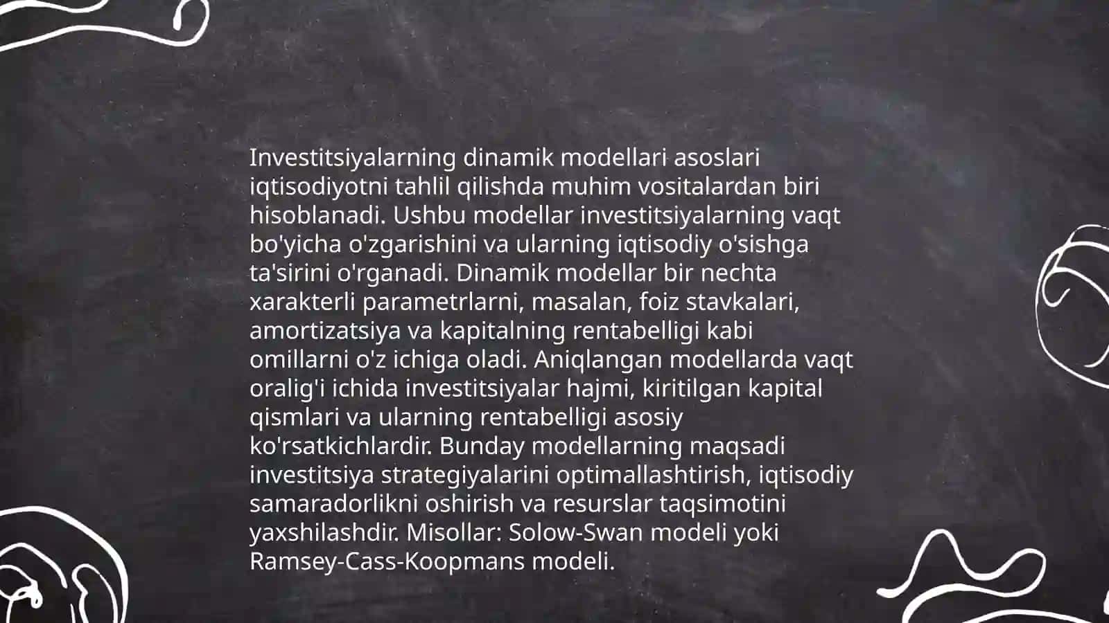 Investitsiyalarning dinamik modellari 3