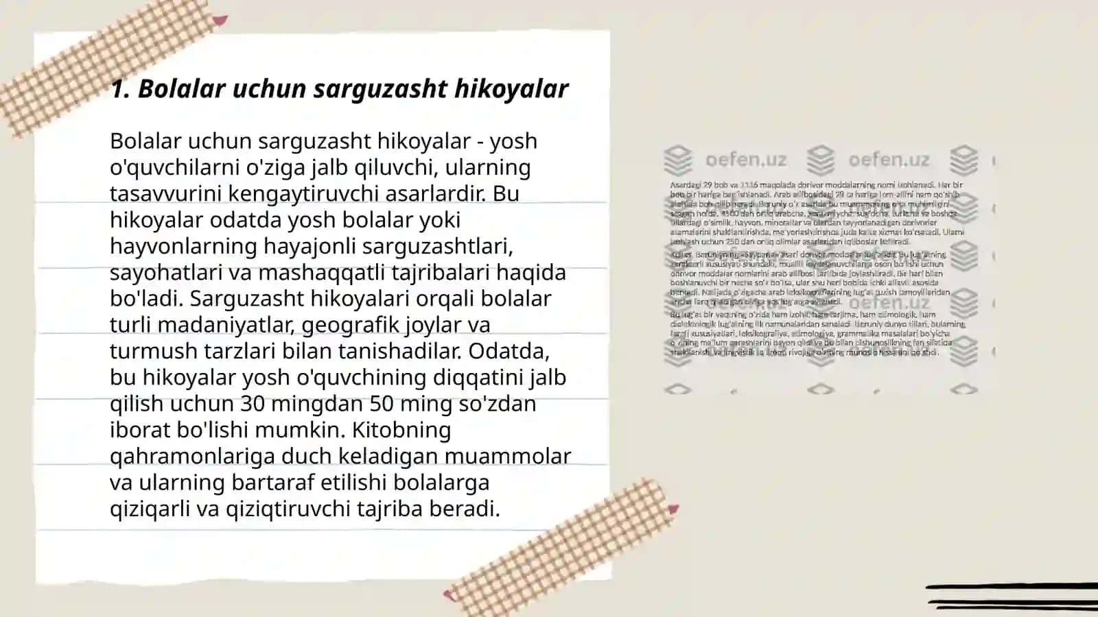 Bolalar uchun sarguzasht hikoyalar 3