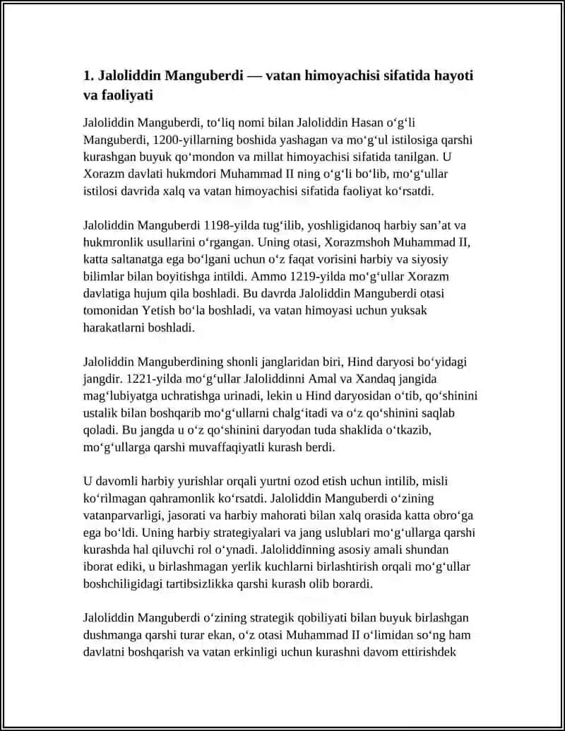 JALOLIDDIN MANGUBERDI-VATAN HIMOYACHISI 3