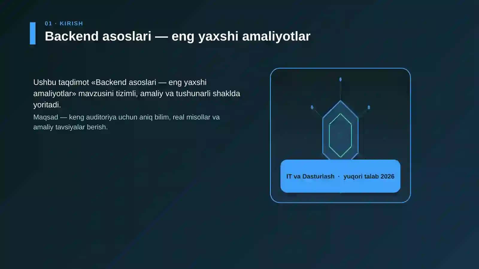 Backend asoslari — eng yaxshi amaliyotlar 3