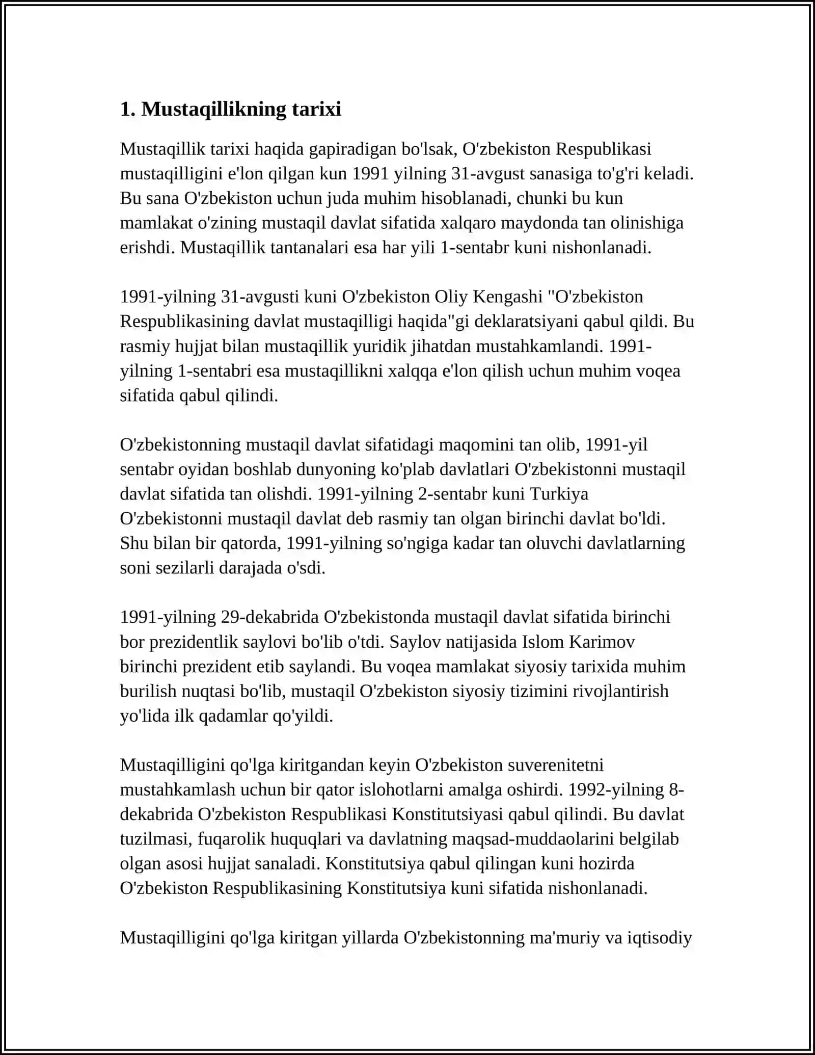 BORLIG’ FALSAFASI MUSTAQIL ISH 3