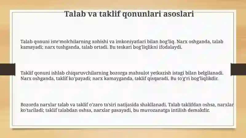Talab va taklif asoslari 3