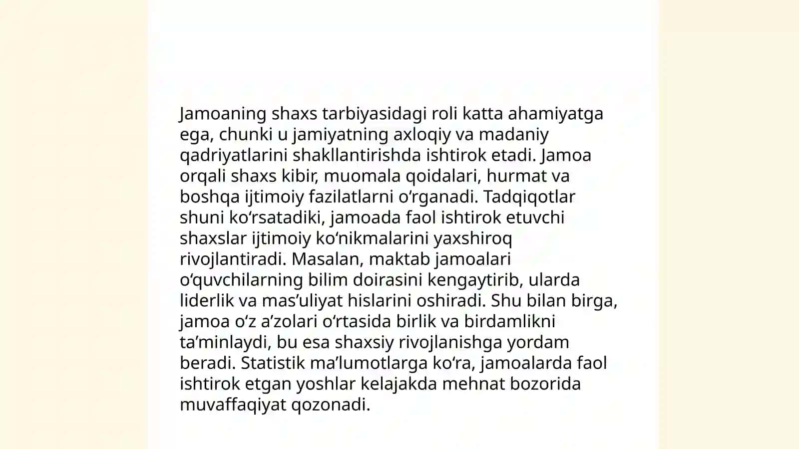 Jamoaning shaxs tarbiyasiga taʼsiri. Guruh rahbarining tarbiyaviy ishi Sayfiddinova Barchinoy 3
