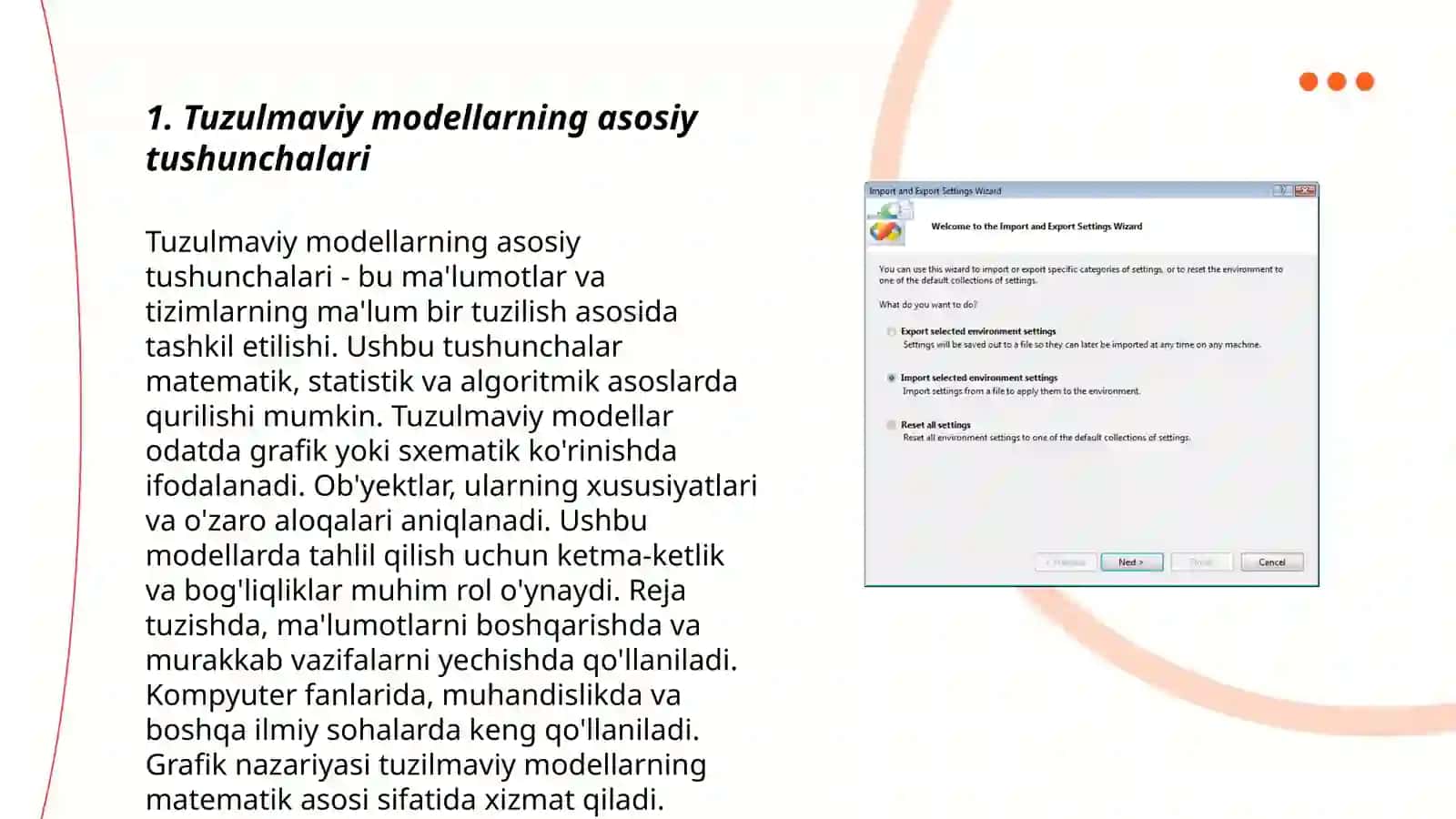 Tuzulmaviy va kelyirilgan model parametrlarini baxolash 3