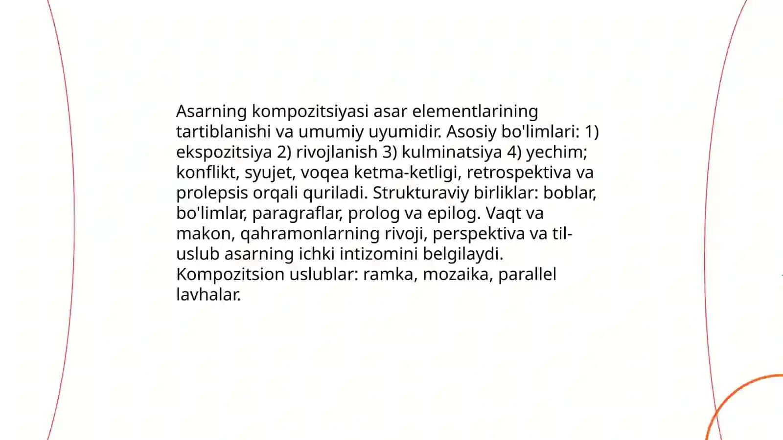 Badiiy asar tuzilishi va obrazlar tasnifi 3