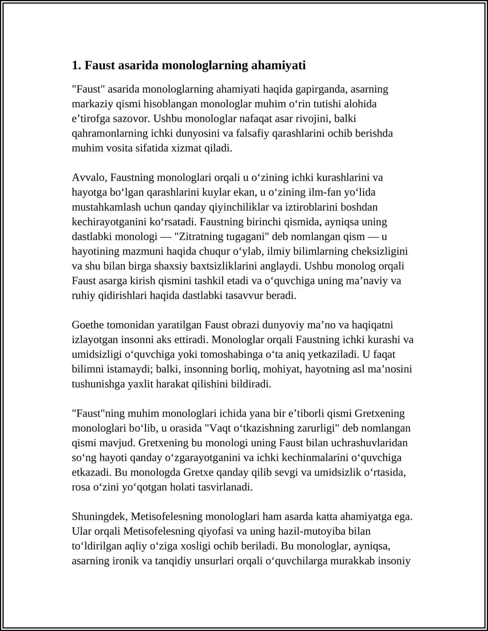 FAUST ASARIDA MONOLOG VA DIALOGLARNING MOHIYATINI SHARXLANG 3