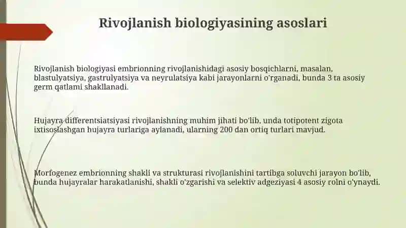 Rivojlanish biologiyasi 3