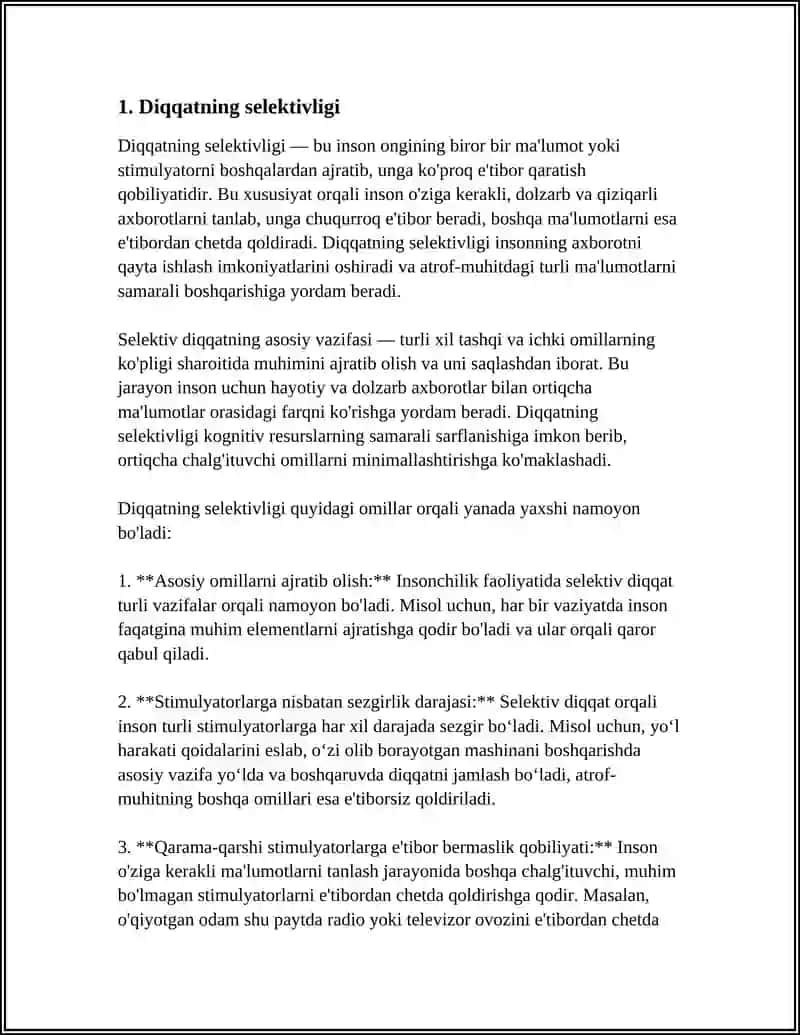 DIQQATNING XUSUSIYATLARI 3