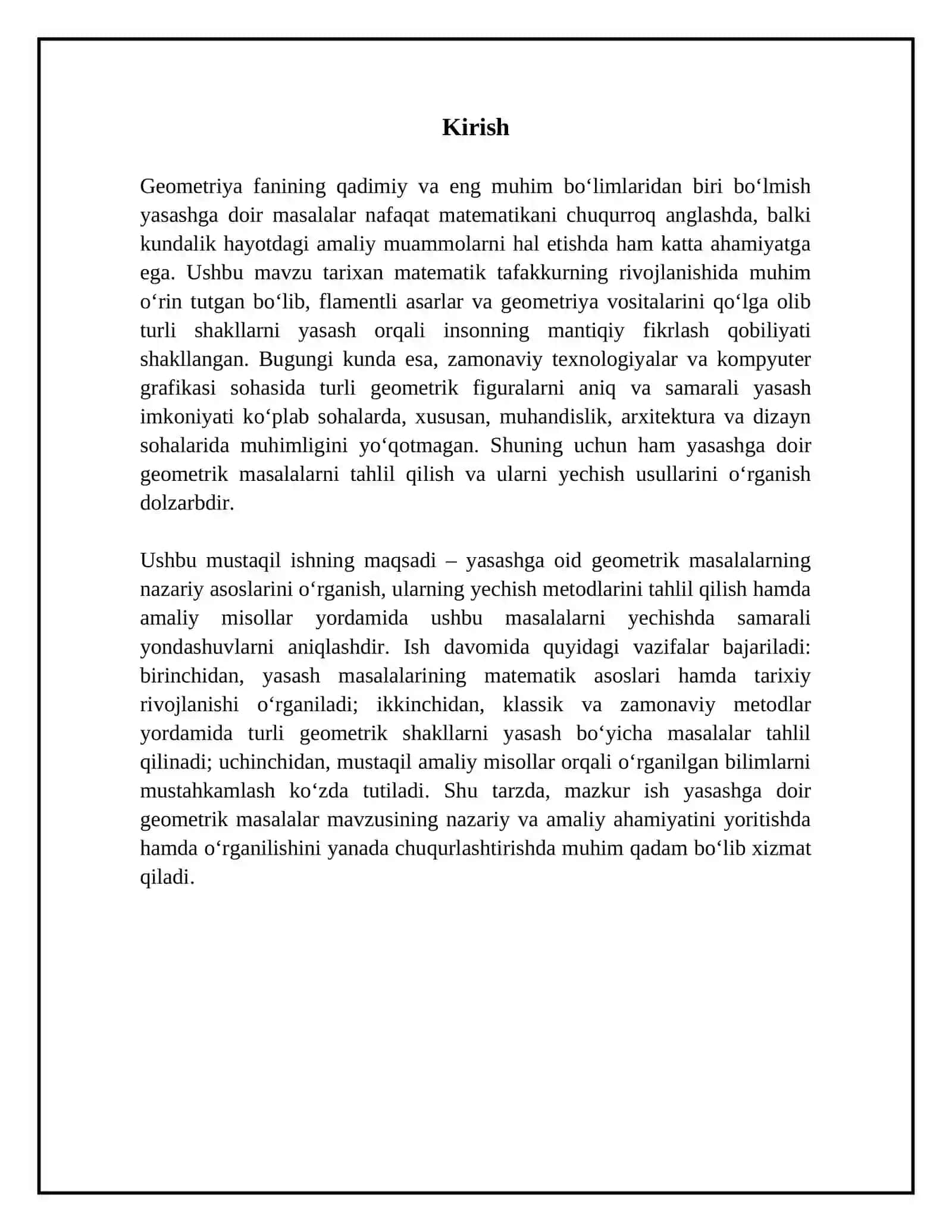 Yasashga doir geometrik masalalar 3