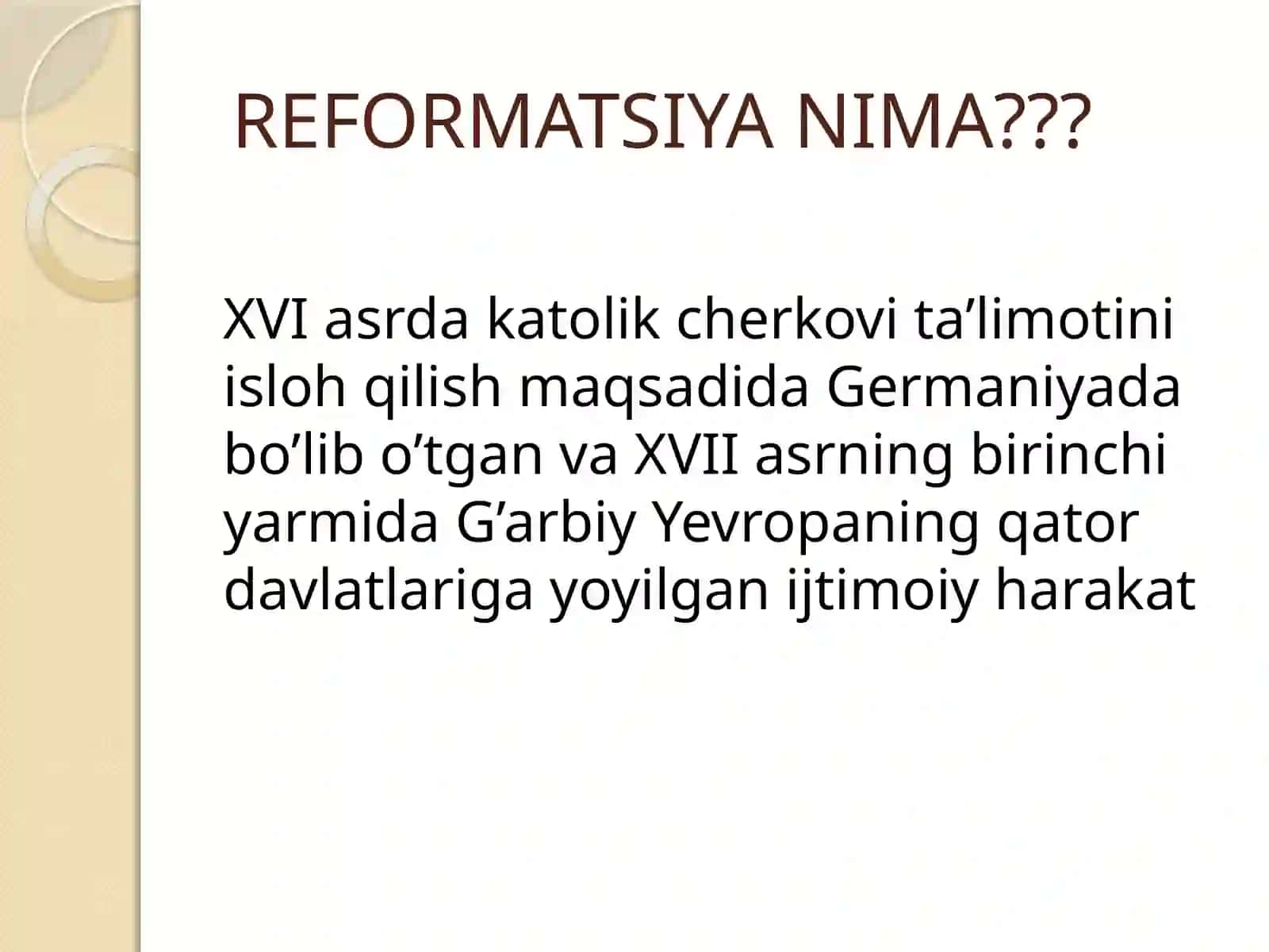 Yevropada reformatsiya. Germaniyada dehqonlar urushi 3