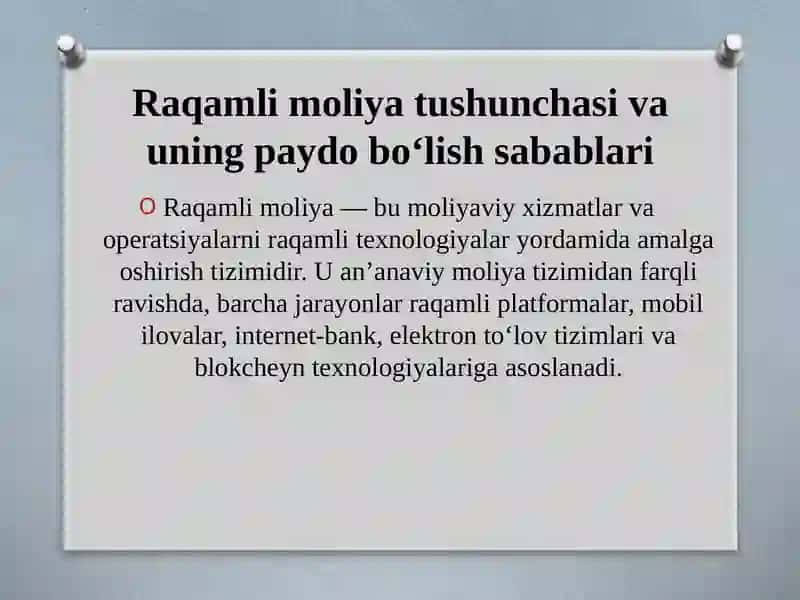 Raqamli moliyaviy texnologiyalar (FinTech) 3
