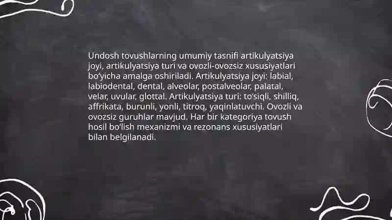 Undosh tovuwlar tasnifi 3