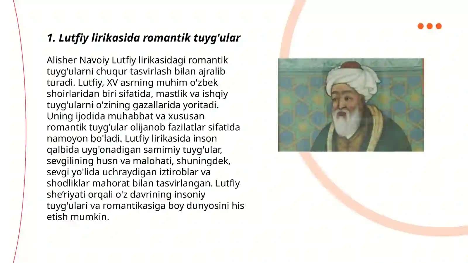Lutfiy lirikasi,janr xususiyatlari va mavzu koʻlami 3