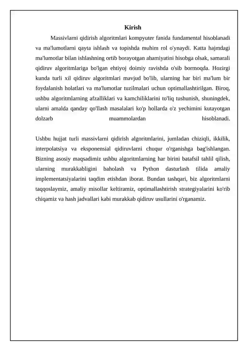 Massivlarda qidiruv algoritmlari: Asosiy tushunchalar va Python-da implementatsiya 3