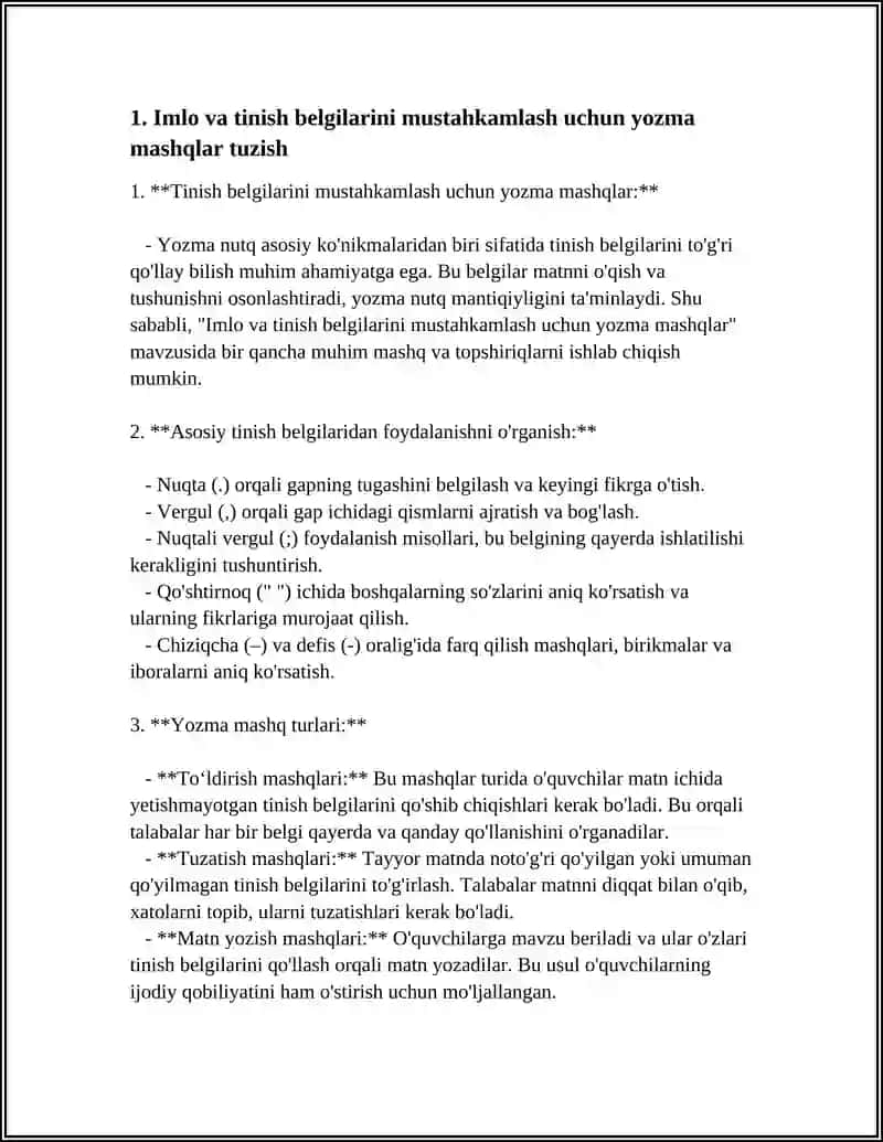 YOZMA NUTQNI RIVOJLANTIRUVCHI MASHQ VA TOPSHIRIQLAR TUZISH 3