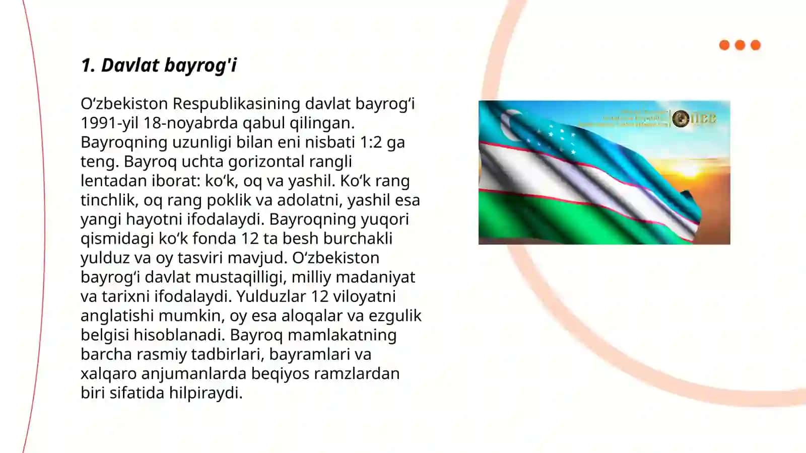 O’zbekiston Respublikasi davlat ramzlari slayd 3