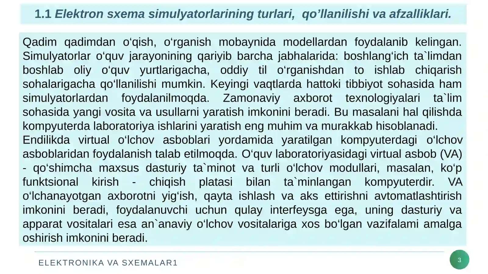 Elektronika va sxemalar 3