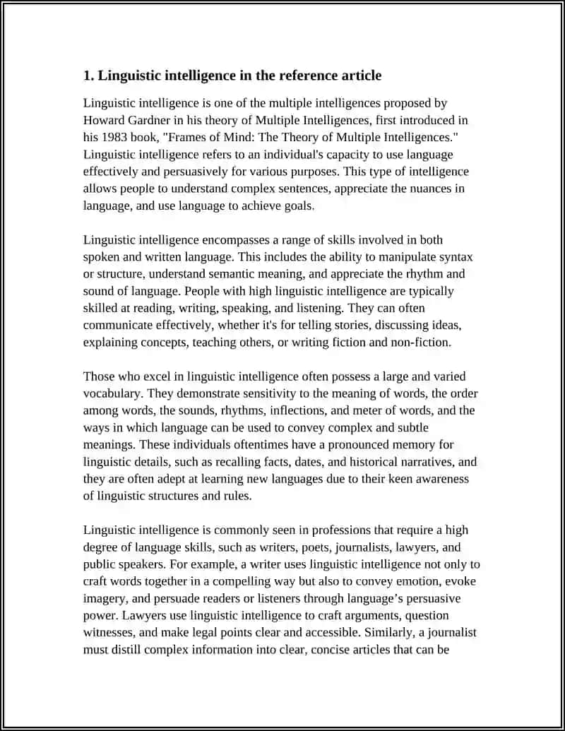 THEORY OF MULTIPLE INTELLIGENCE REFERENCE ARTICLE 3
