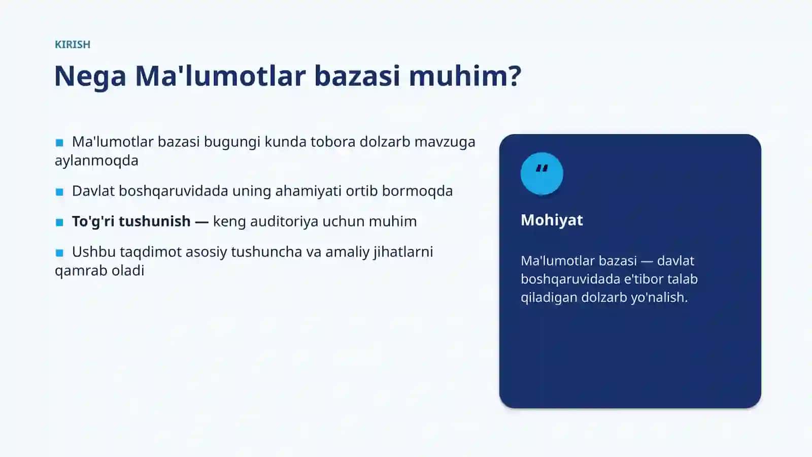 Davlat Boshqaruviga ma'lumotlar bazasi 3
