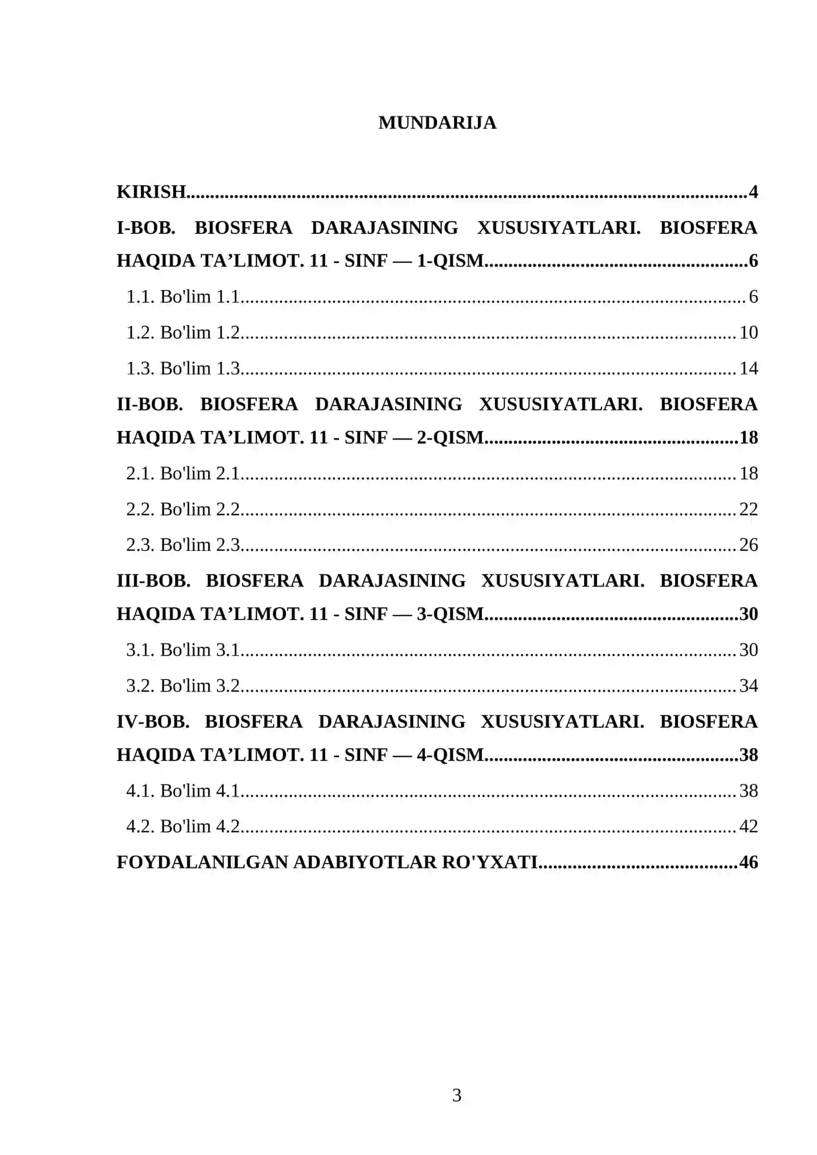 BIOSFERA DARAJASINING XUSUSIYATLARI. BIOSFERA HAQIDA TA’LIMOT. 11 - SINF 3