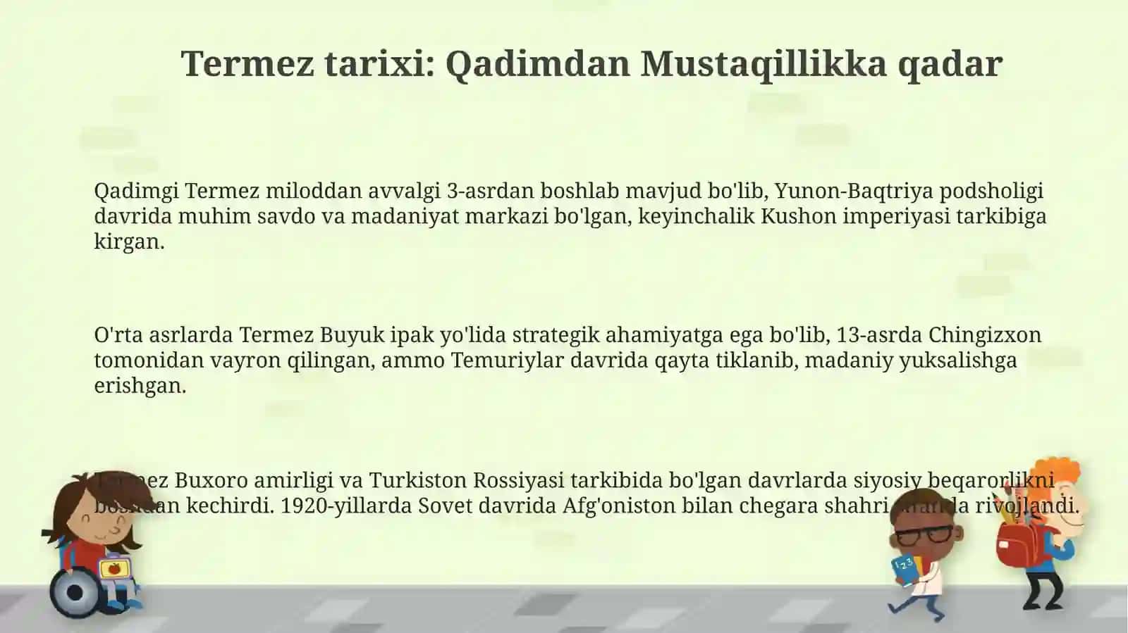 Termezning tarixi, iqtisodiyoti va rivojlanishi 3