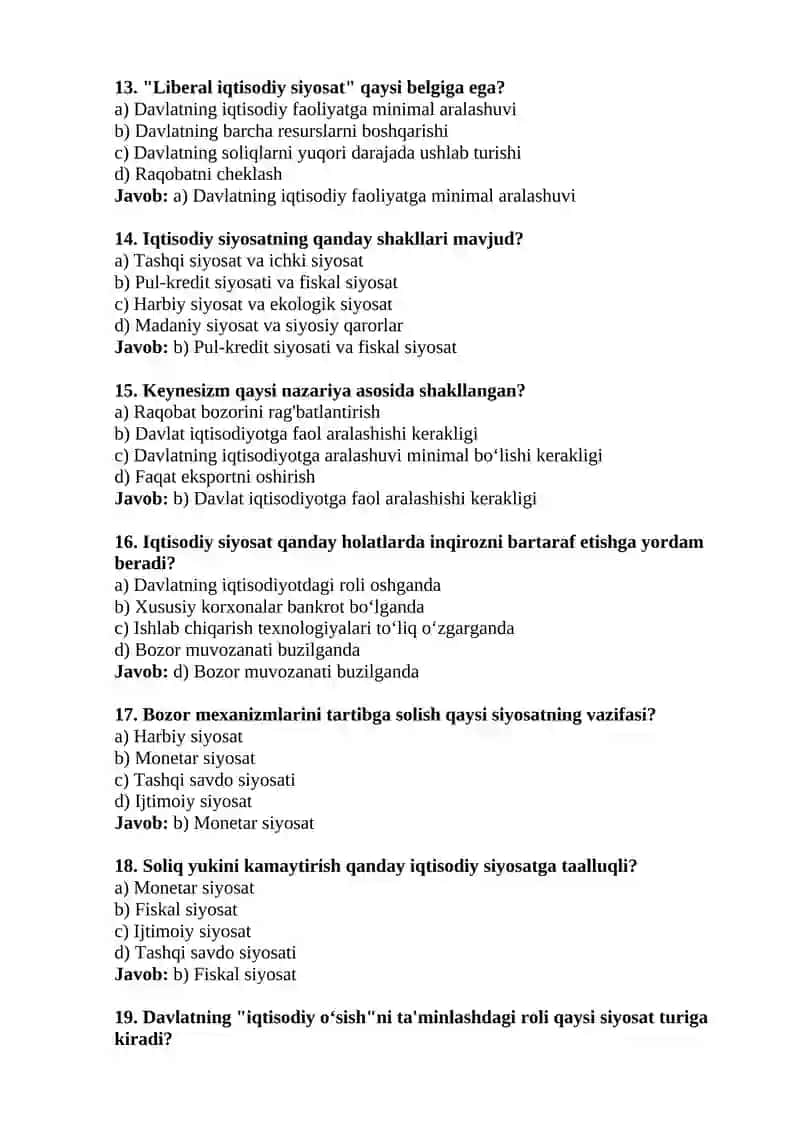 Iqtisodiy siyosatga kirish 3