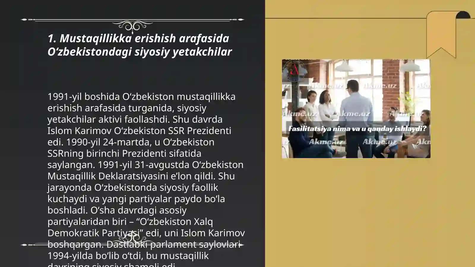 Mustaqillikka erishish arafasida Oʻzbekistondagi ijtimoiy-siyosiy jarayonlar 3