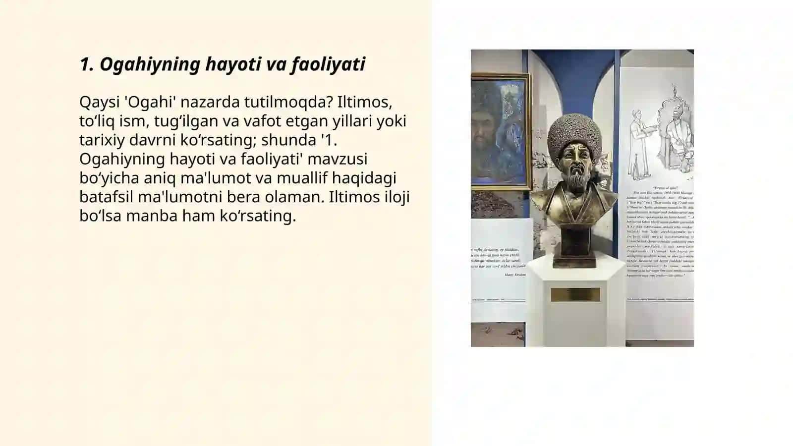 Ogahiyning hayoti va faoliyati 3