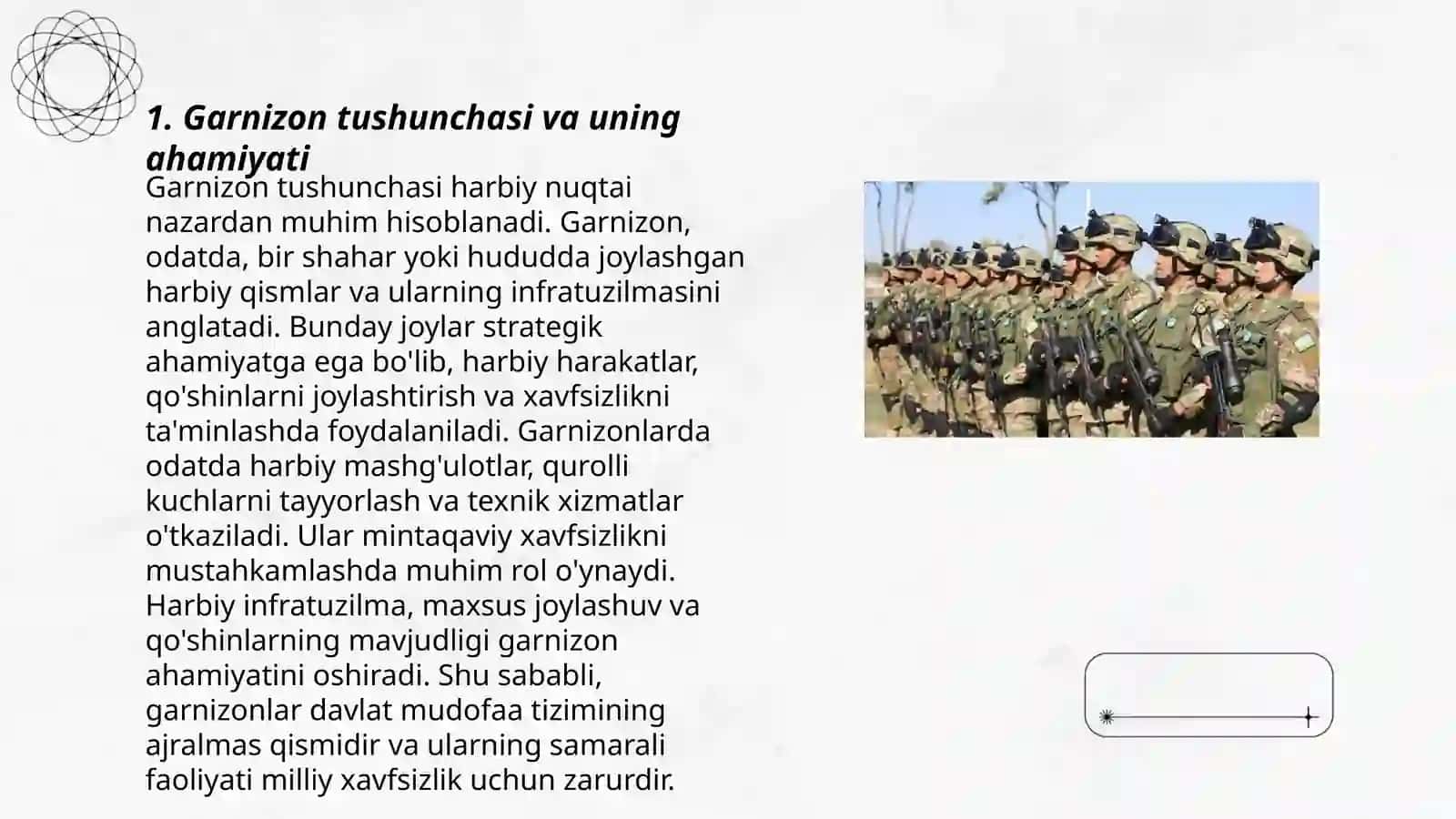 Garnizon va qorovul xizmatini o'tash va tashkil etish 3