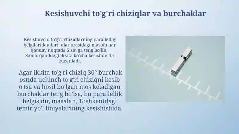 Tòĝri chiziqlarning paralellik alomatlari 3