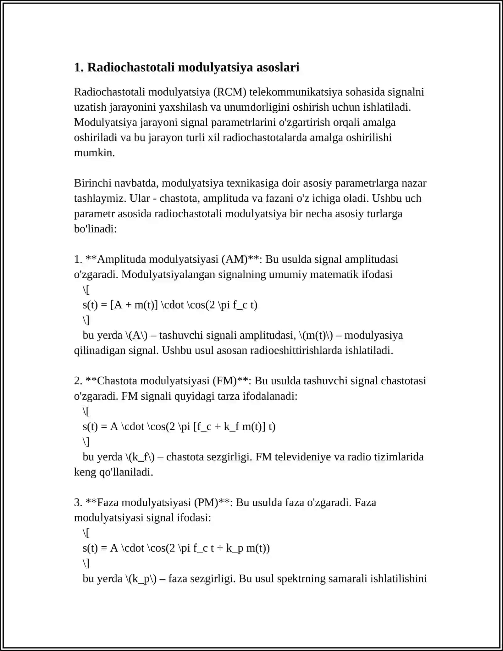 RADIOCHASTOTAVIY MODULYATSIYALAR TURI 3