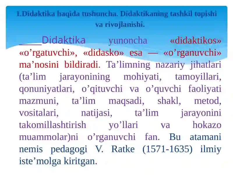 Didaktika – pedagogik ta’lim nazariyasi 3
