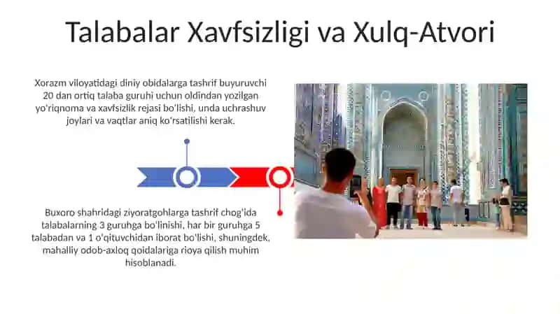 Talabalar bilan O'zbekistondagi diniy tashkilotlarga borish 3