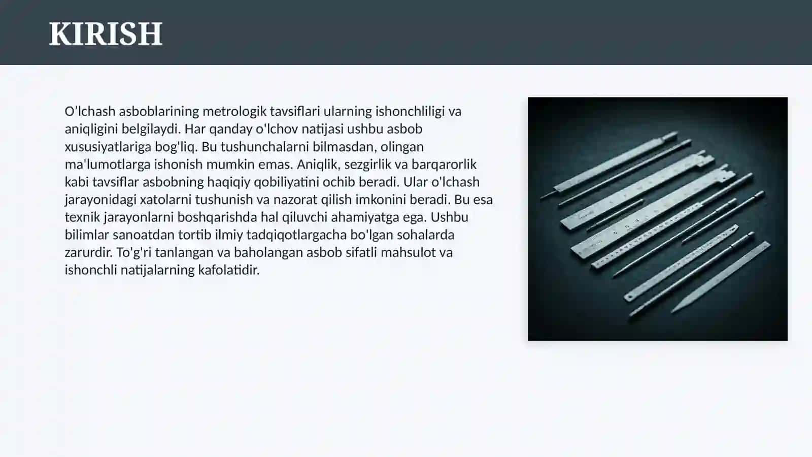 O’LCHASH ASBOBLARINING ASOSIY METRALOGIK TAVSIFLAR 3