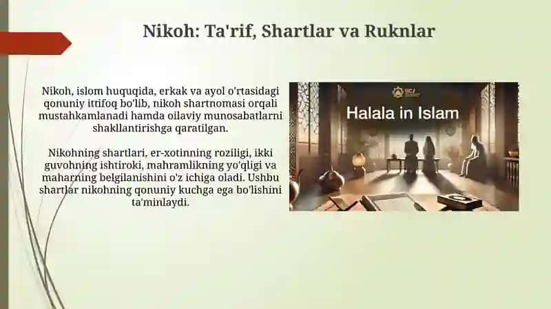 Nikoh: Ta'rif, Shartlar va Ruknlar 3