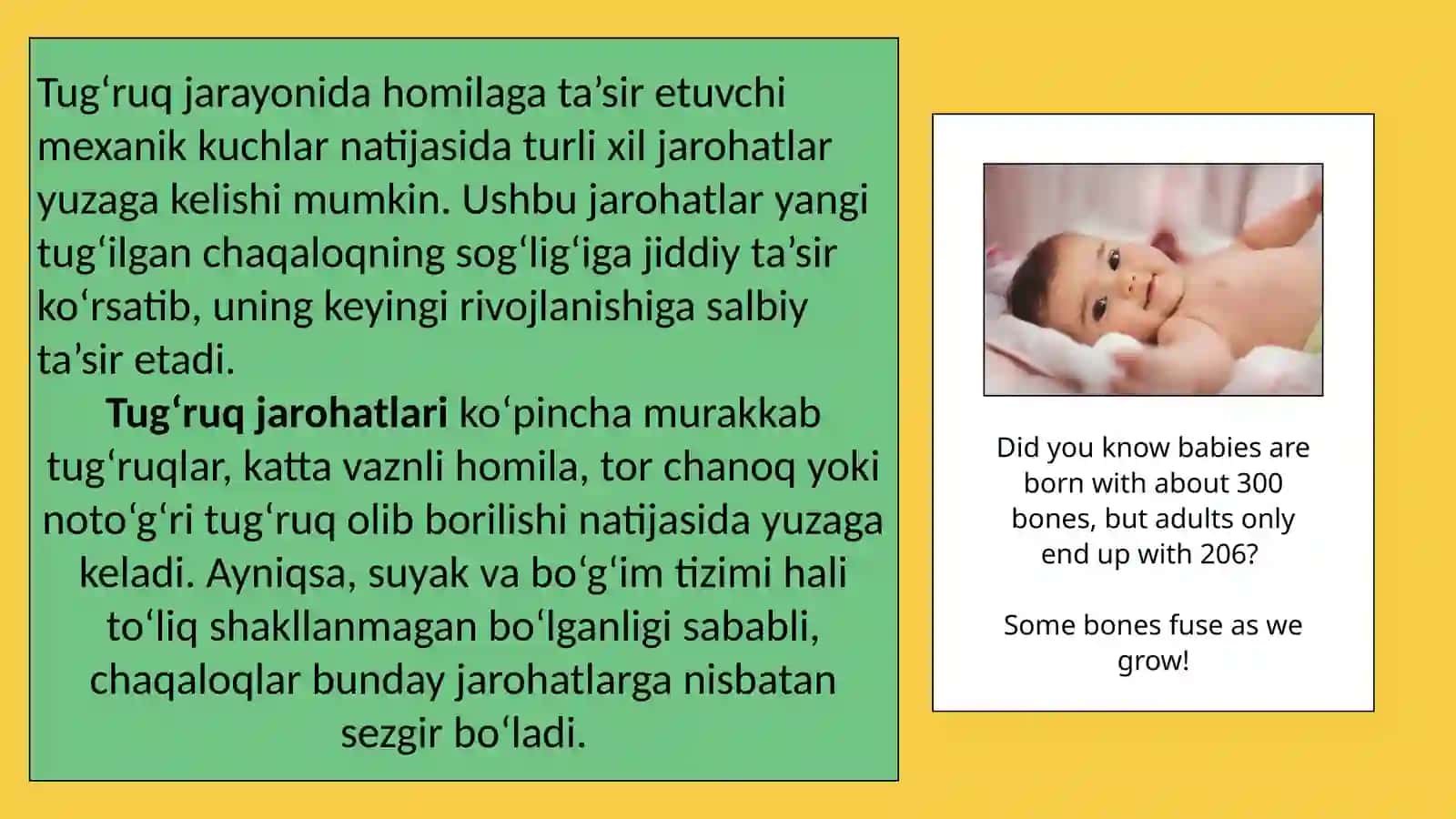 Bolalarda suyak va bõgʻim jarohatlari tugʻruq vaqtida 3