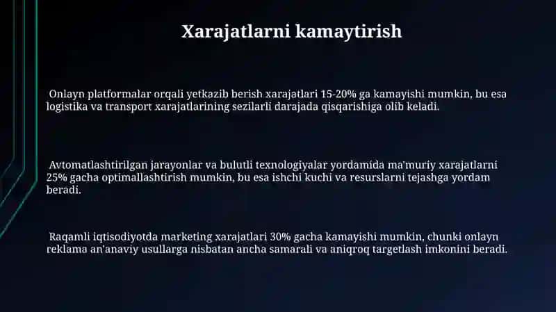 Raqamli iqtisodiyotning afzalliklari 3
