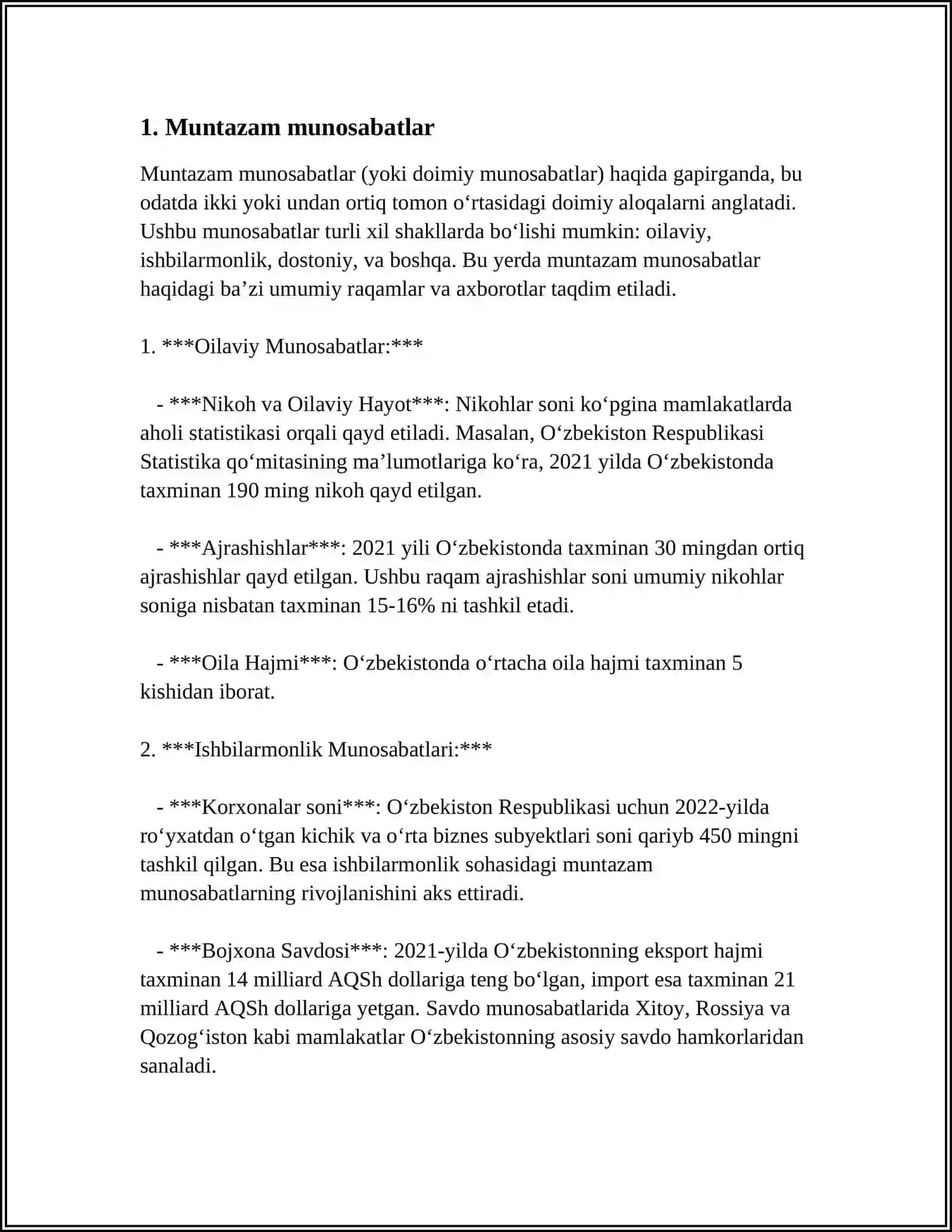 Muntazam munosabatlar 3