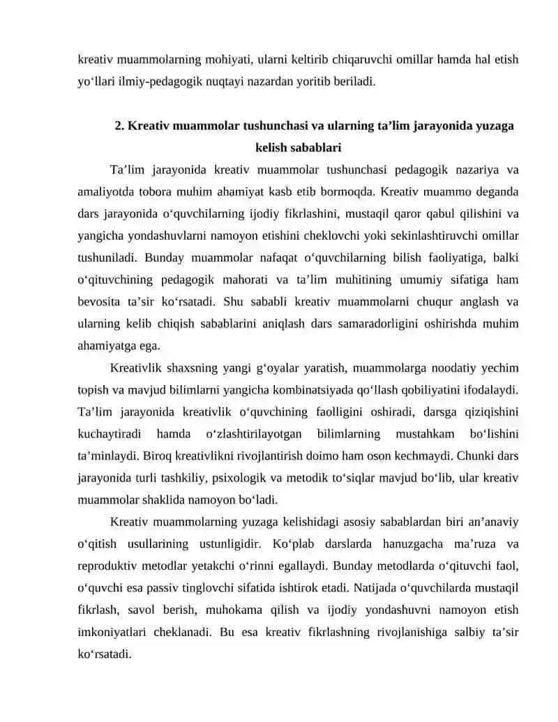 Darsdagi kreativ muammolarni hal etish 3