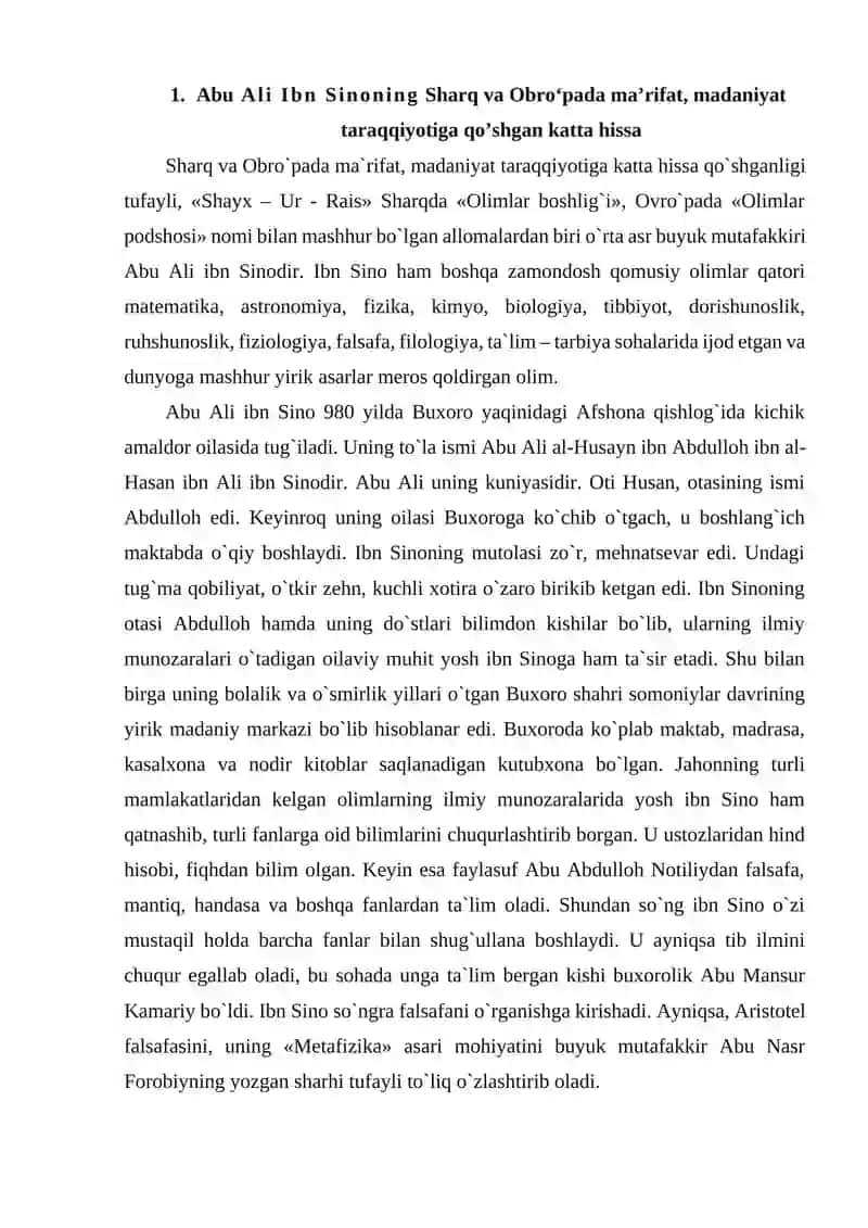 Abu Ali Ibn Sinoning falsafiy qarashlari 3